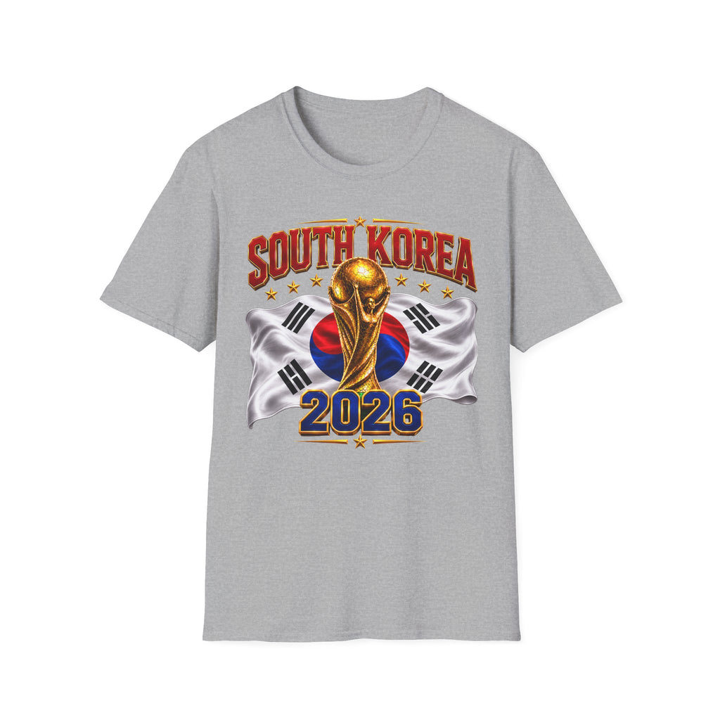 South Korea 2026 Soccer World Cup T-Shirt — Korean Flag & Trophy Football Fan Tee