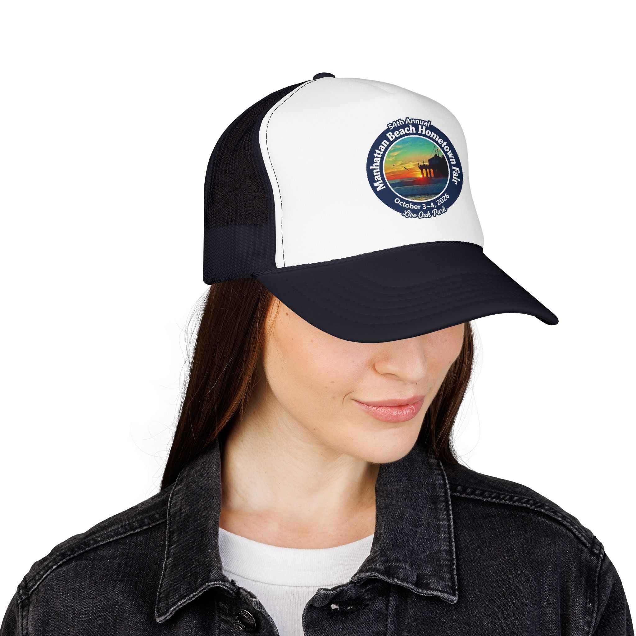 Trucker Hat — Manhattan Beach Hometown Fair Sunset Logo