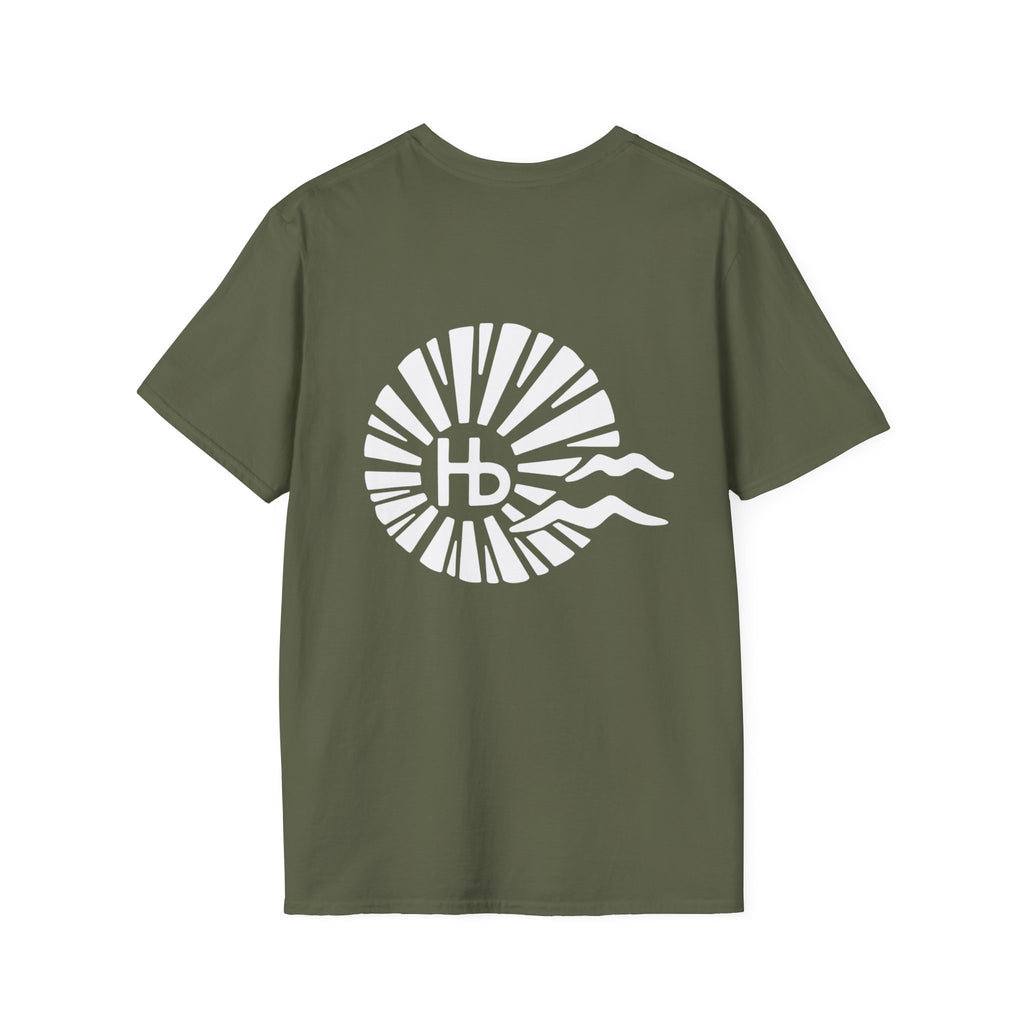 Hermosa Beach Sunburst Wave T-Shirt (printed front back neck) | Hb Minimal Logo Tee