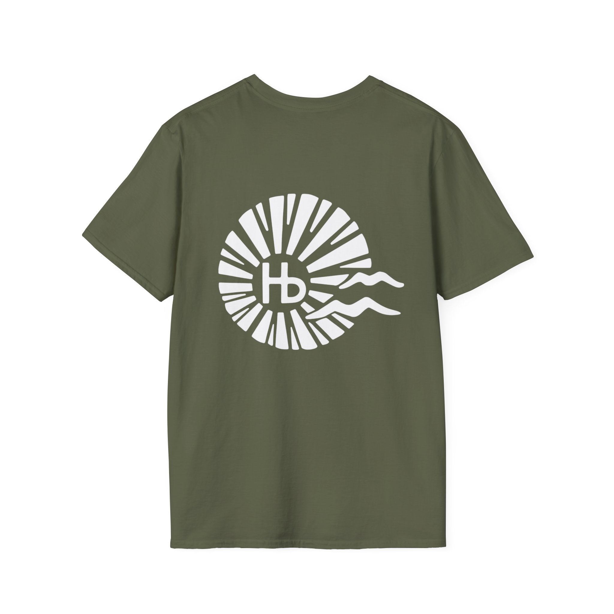 Hermosa Beach Sunburst Wave T-Shirt (printed front back neck) | Hb Minimal Logo Tee