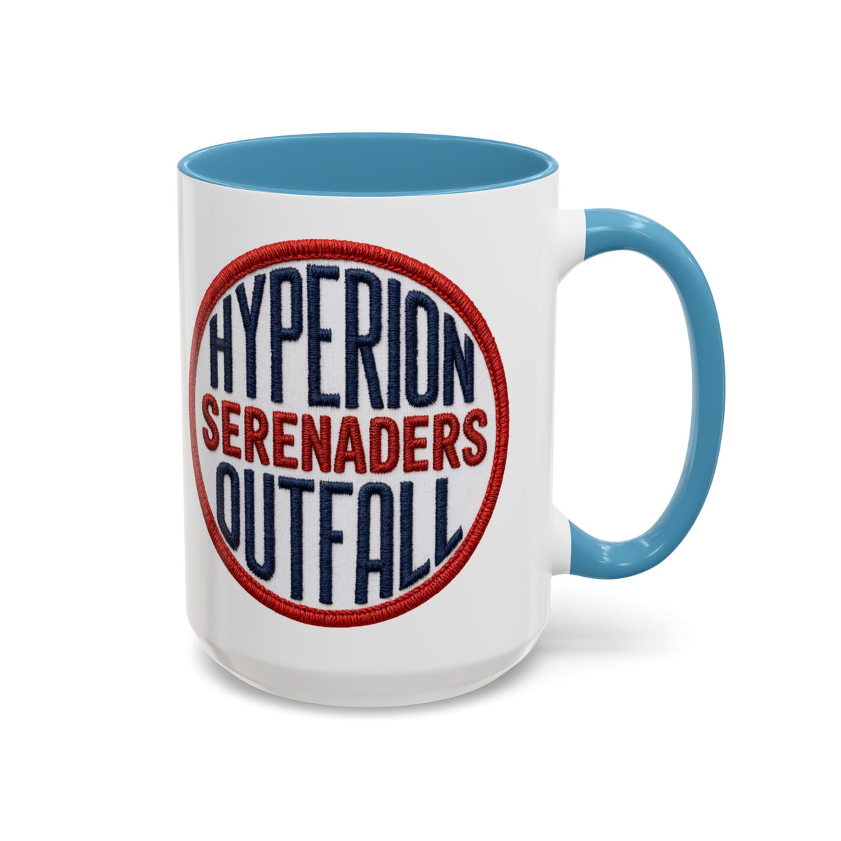Accent Coffee Mug — "Hyperion Serenaders Outfall" Retro Patch Ceramic Mug (11/15oz)