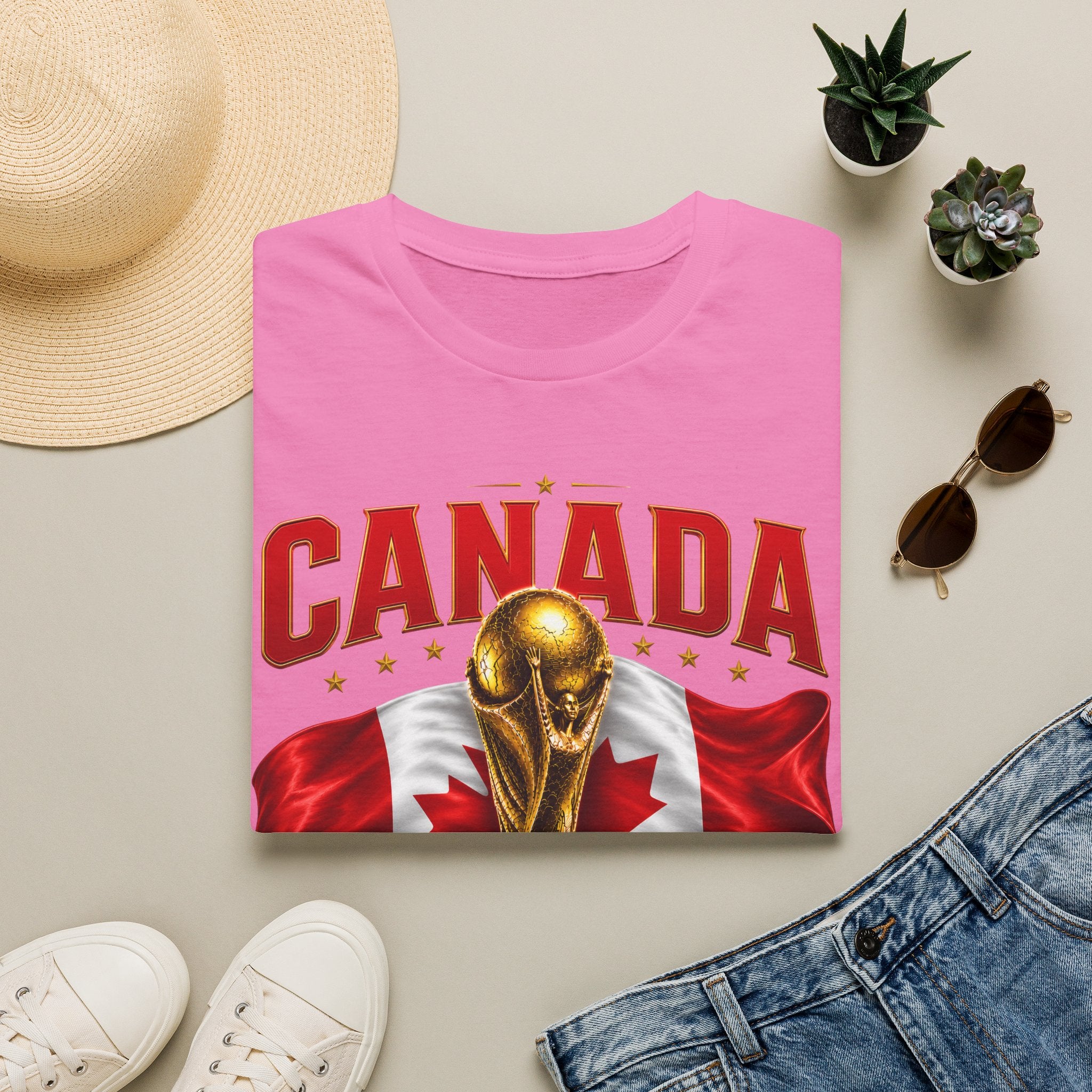 Canada 2026 World Cup T-Shirt — Canadian Soccer Fan Tee with Trophy & Flag
