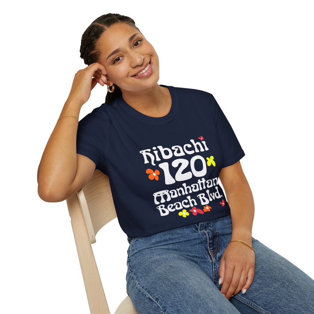 Hibachi 120 Manhattan Beach Blvd Restaurant #OldSchool T-Shirt — Retro Floral Surf Tee "Gone But Not Forgotten"
