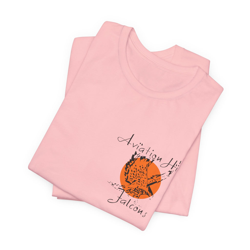 Aviation High School Signage Logo - Many Colors - Unisex Jersey Short Sleeve Tee
