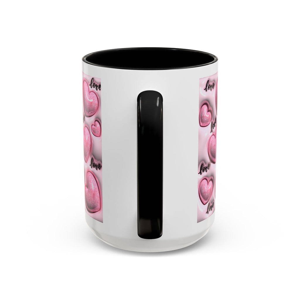 Pink Heart Pattern love Mug | Accent Coffee Mug 11oz 15oz
