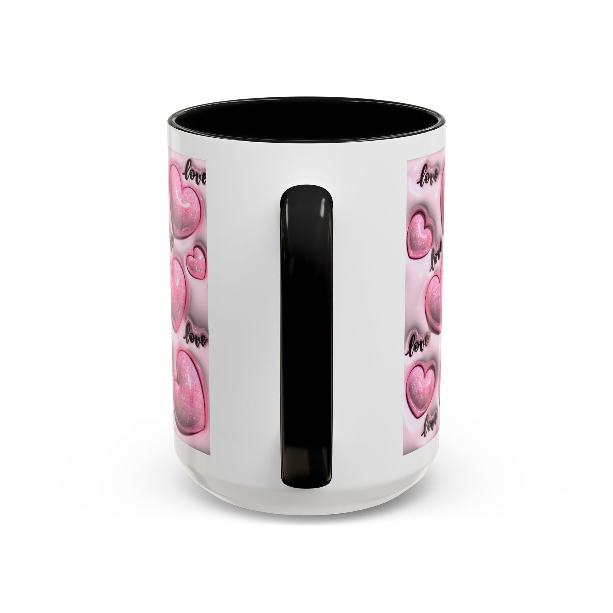 Pink Heart Pattern love Mug | Accent Coffee Mug 11oz 15oz