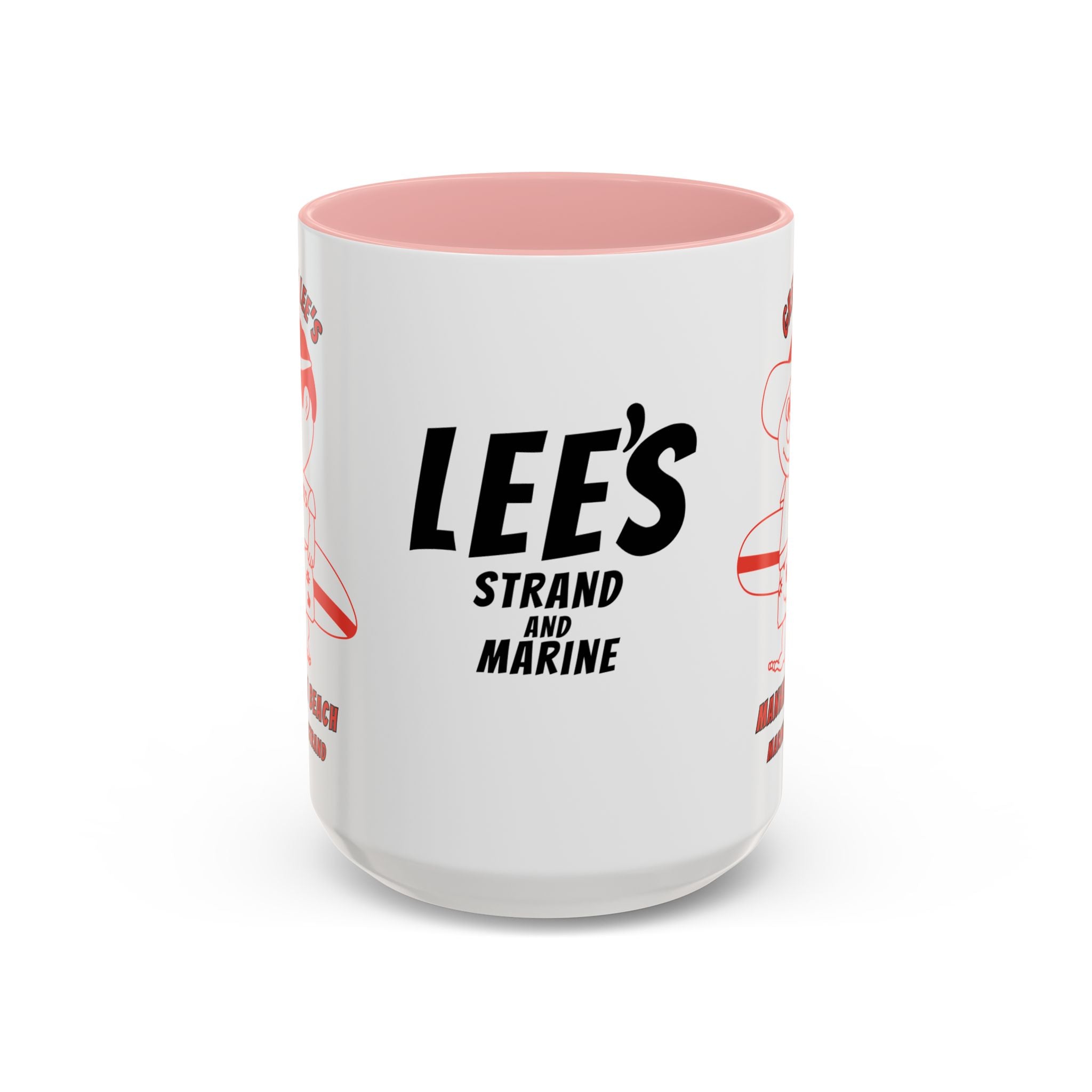 Greasy Lee's Surfer Logo Mug | Marine and Strand Manhattan Beach Old School  Accent Coffee Mug 11oz 15oz