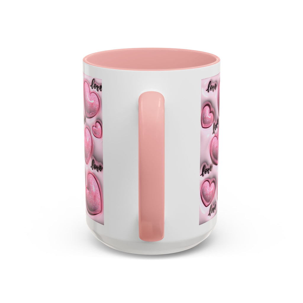 Pink Heart Pattern love Mug | Accent Coffee Mug 11oz 15oz