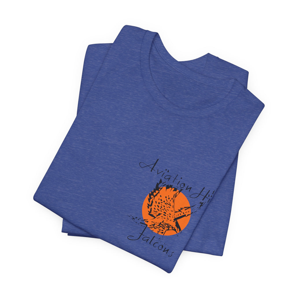 Aviation High School Signage Logo - Many Colors - Unisex Jersey Short Sleeve Tee