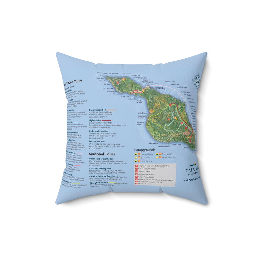 Santa Catalina Island California 90704 #3 Spun Polyester Square Pillow