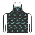 Metlox Pottery Teal Fish Pattern Apron | Nautical Kitchen Cooking Apron