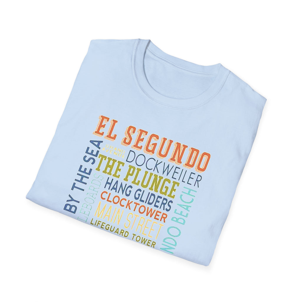 El Segundo Typography T-Shirt | Beach Town Landmarks Word Art