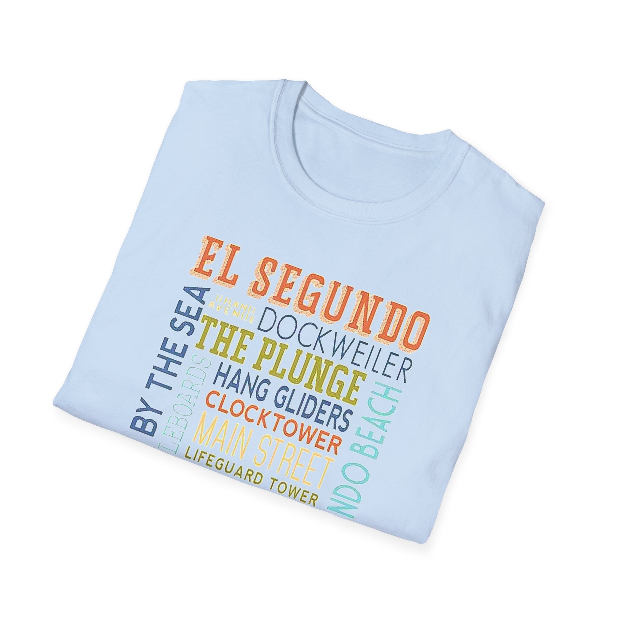 El Segundo Typography T-Shirt | Beach Town Landmarks Word Art