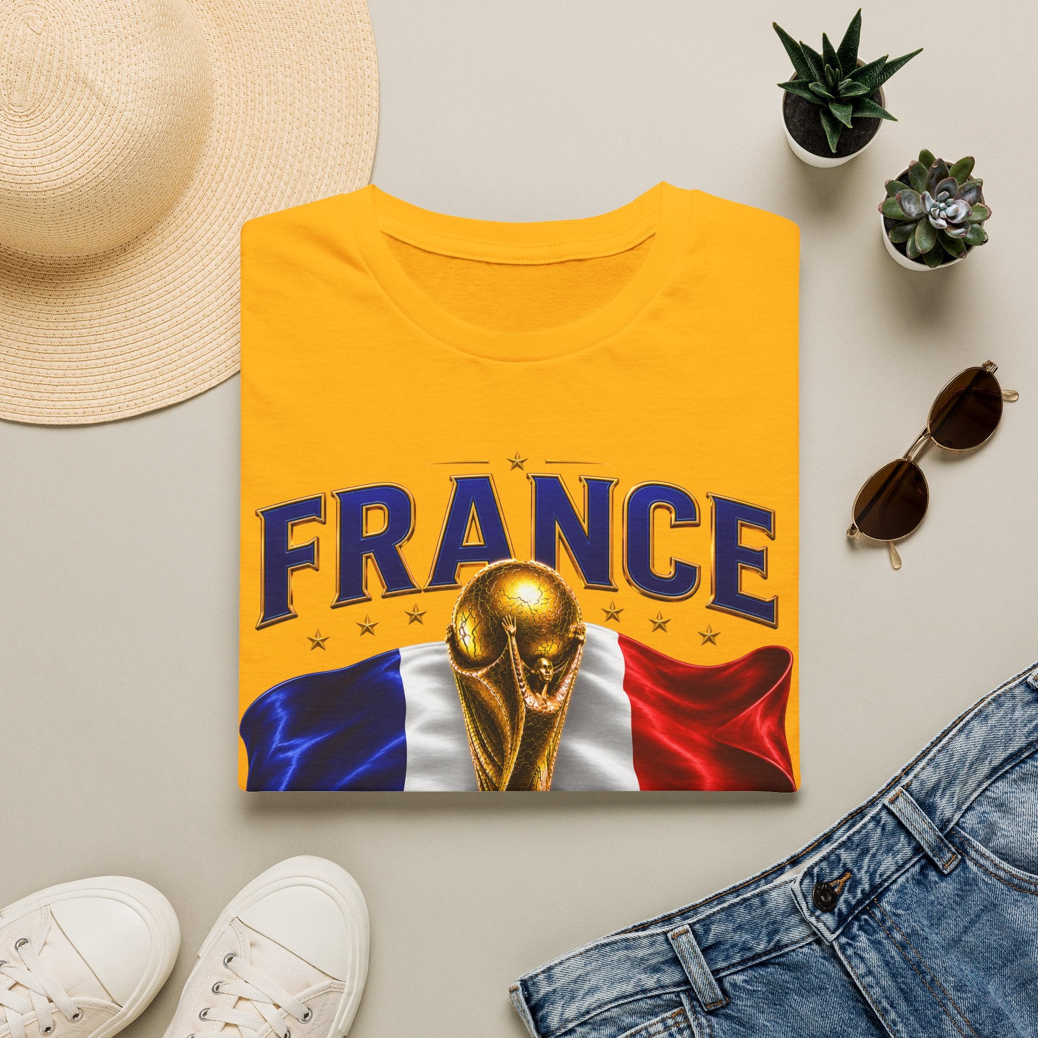 France World Cup 2026 T-Shirt — French Flag & Trophy Soccer Tee