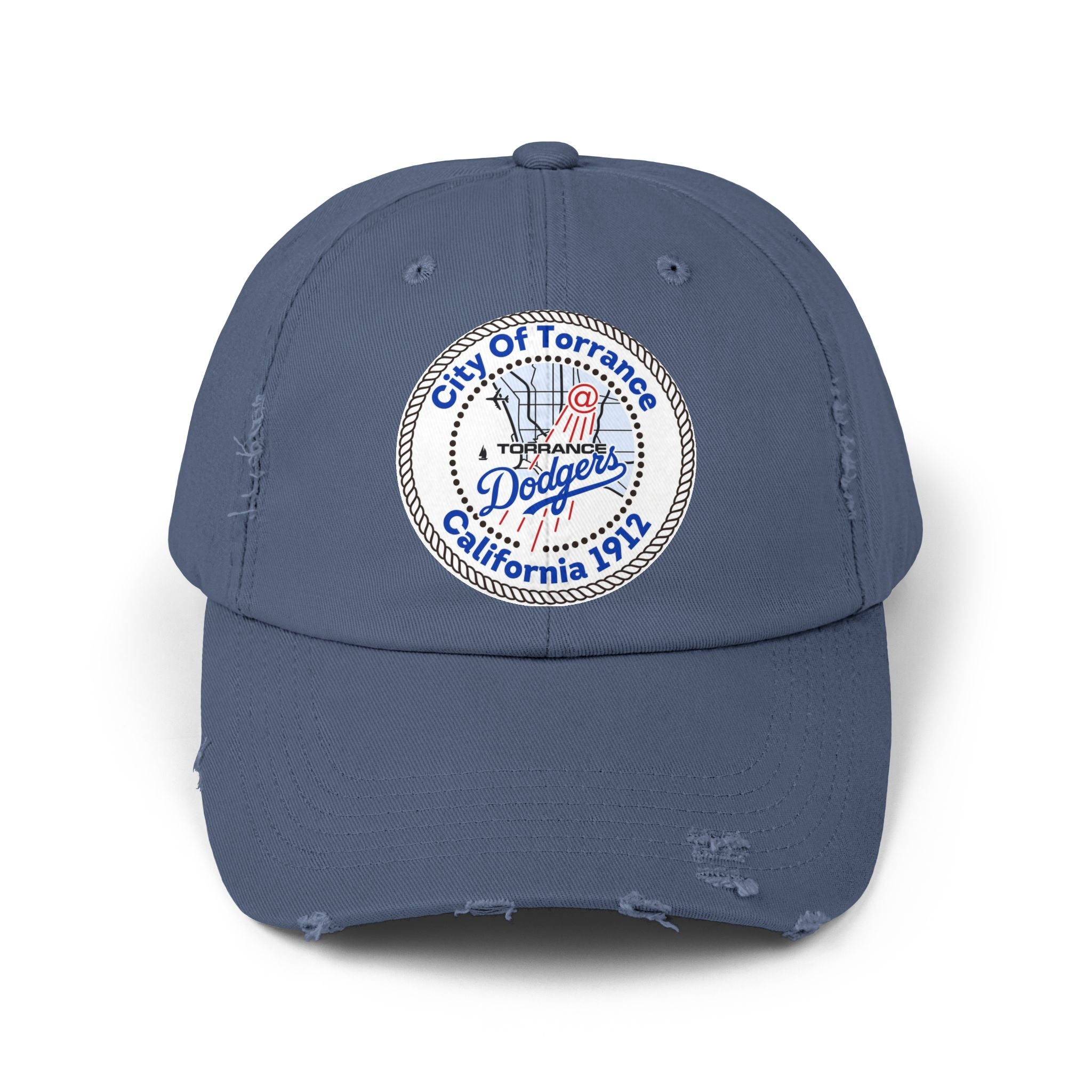 Distressed Baseball Cap with Torrance Dodgers Patch
