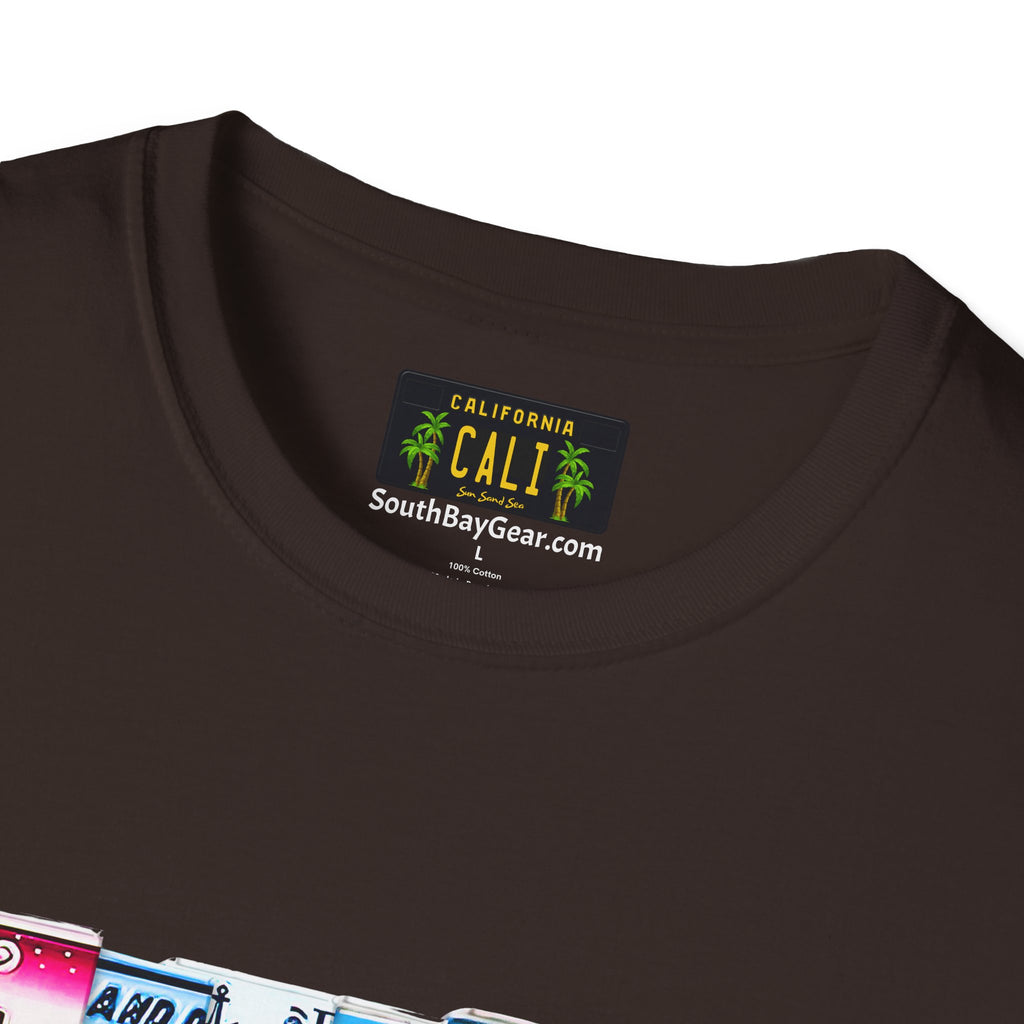 California License Plate Letters T-Shirt | Vintage Road Trip State Tee