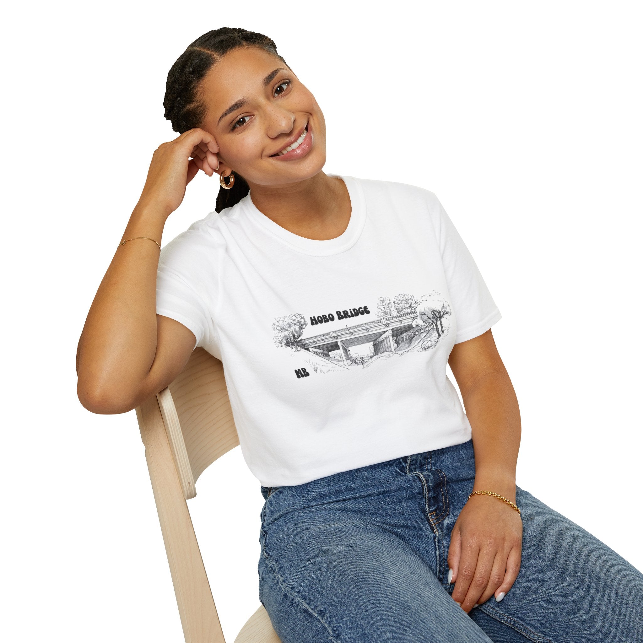 Hobo Bridge Manhattan Beach California Sketch T-Shirt | Hand-Drawn Bridge Illustration IYKYK
