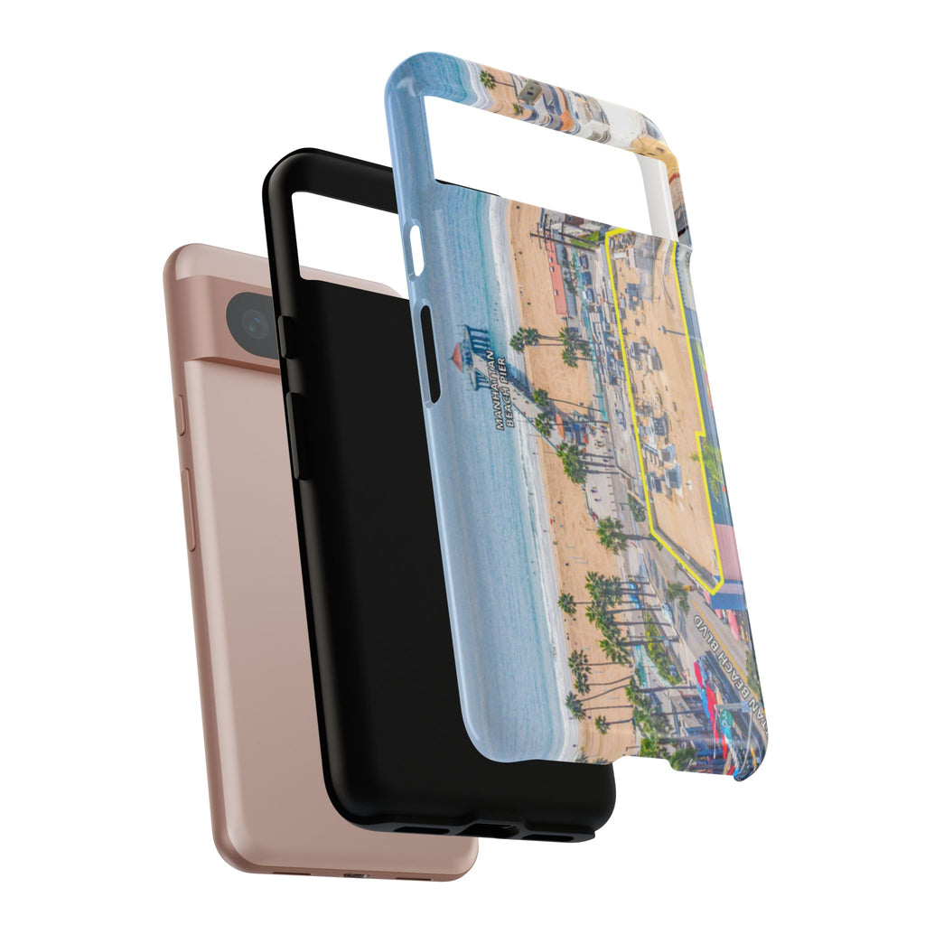 Phone Cases, Manhattan Beach California iPhone Samsung Google Tough Cases, Beach Lovers Gifts, Coastal Accessories, Ocean Phone Covers,