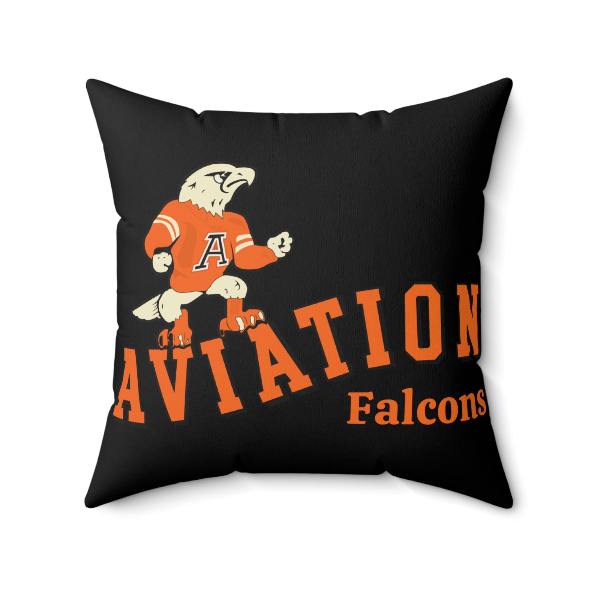 Aviation High School Go Falcons Gone But Not Forgotten Faux Suede Square Pillow
