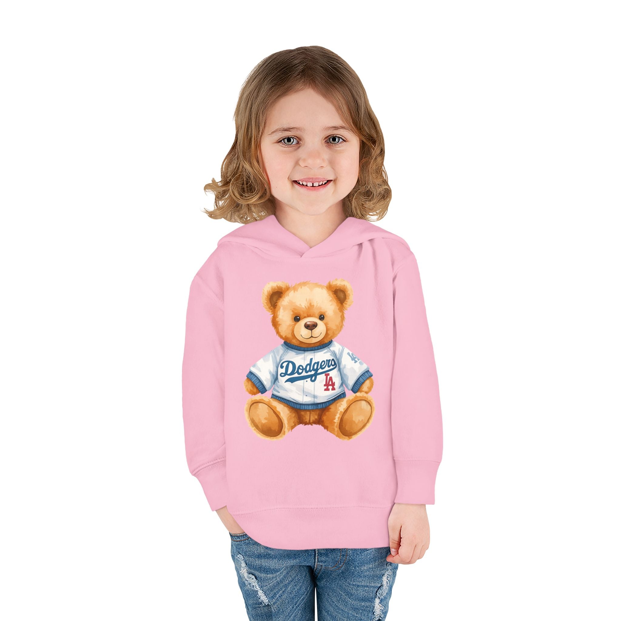 Teddy Bear in Jersey Hoodie | Toddler Pullover Fleece