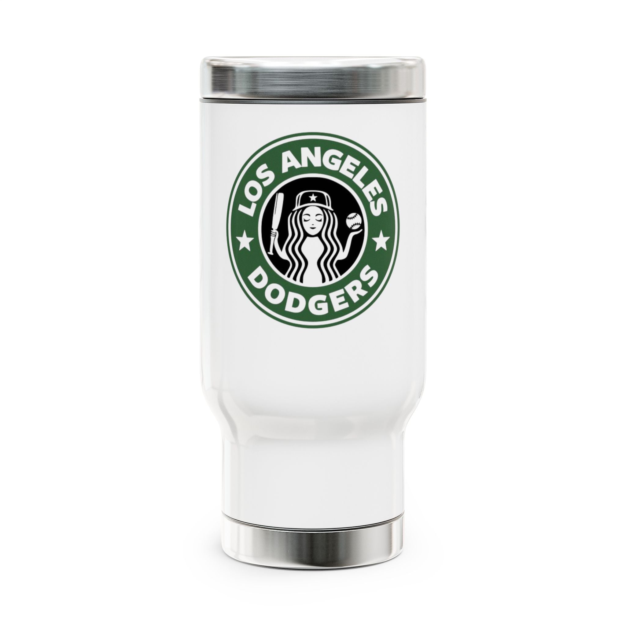 Los Angeles Baseball Stainless Steel Travel Mug with Handle, 14oz