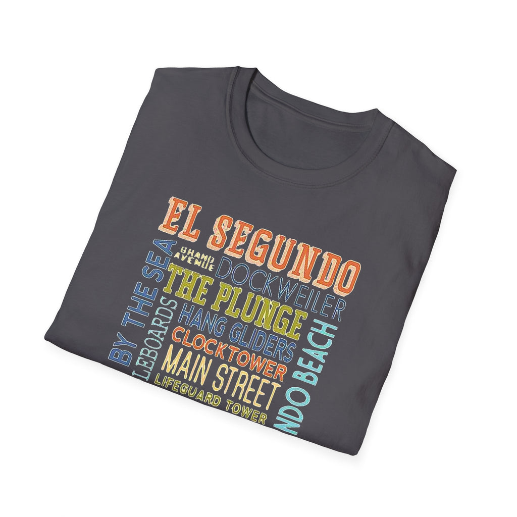 El Segundo Typography T-Shirt | Beach Town Landmarks Word Art
