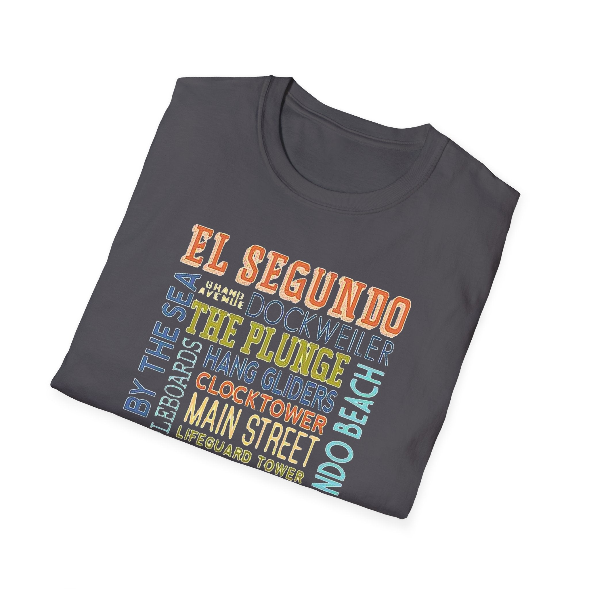 El Segundo Typography T-Shirt | Beach Town Landmarks Word Art