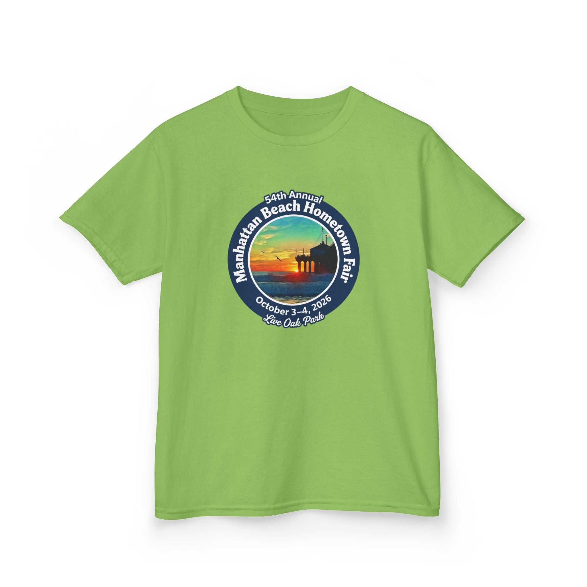 Kids Tee — Manhattan Beach Hometown Fair 2026 Sunset Logo