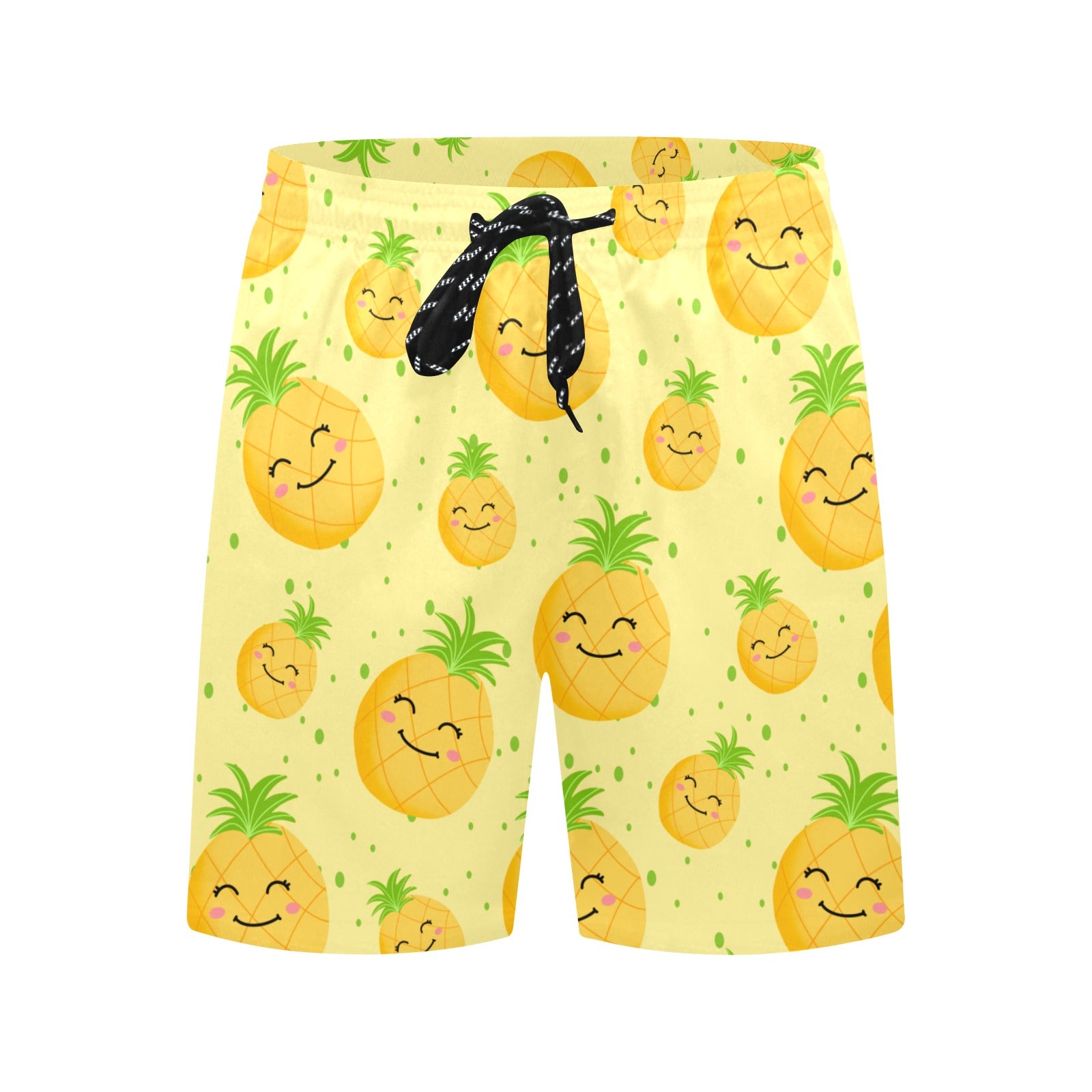 Pineapple Smiles Men's Mid-Length Beach Shorts Free Shipping