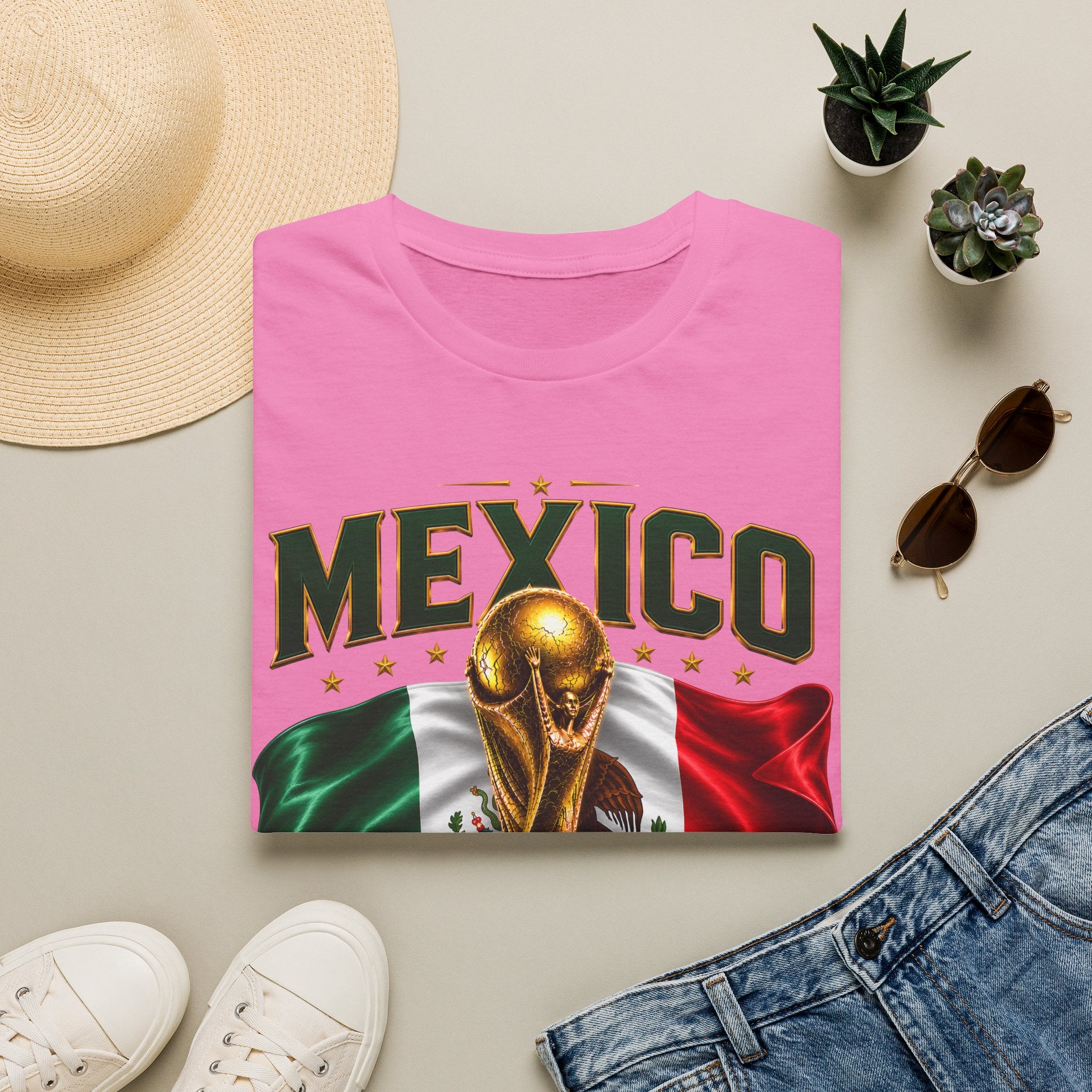 Mexico 2026 World Cup T-Shirt — Flag & Trophy Soccer Fan Tee
