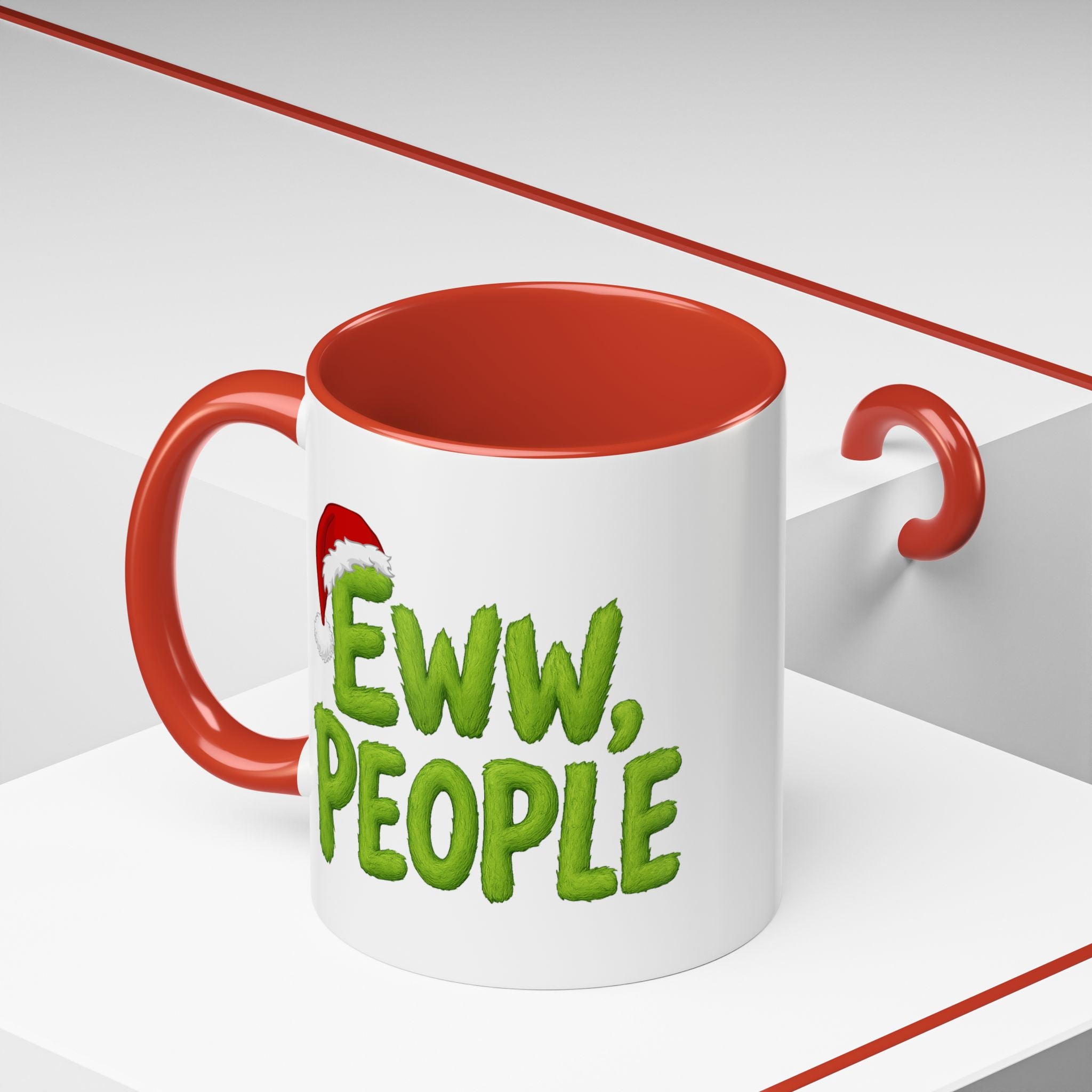 Eww People mug | Accent coffee mug, holiday Santa hat design