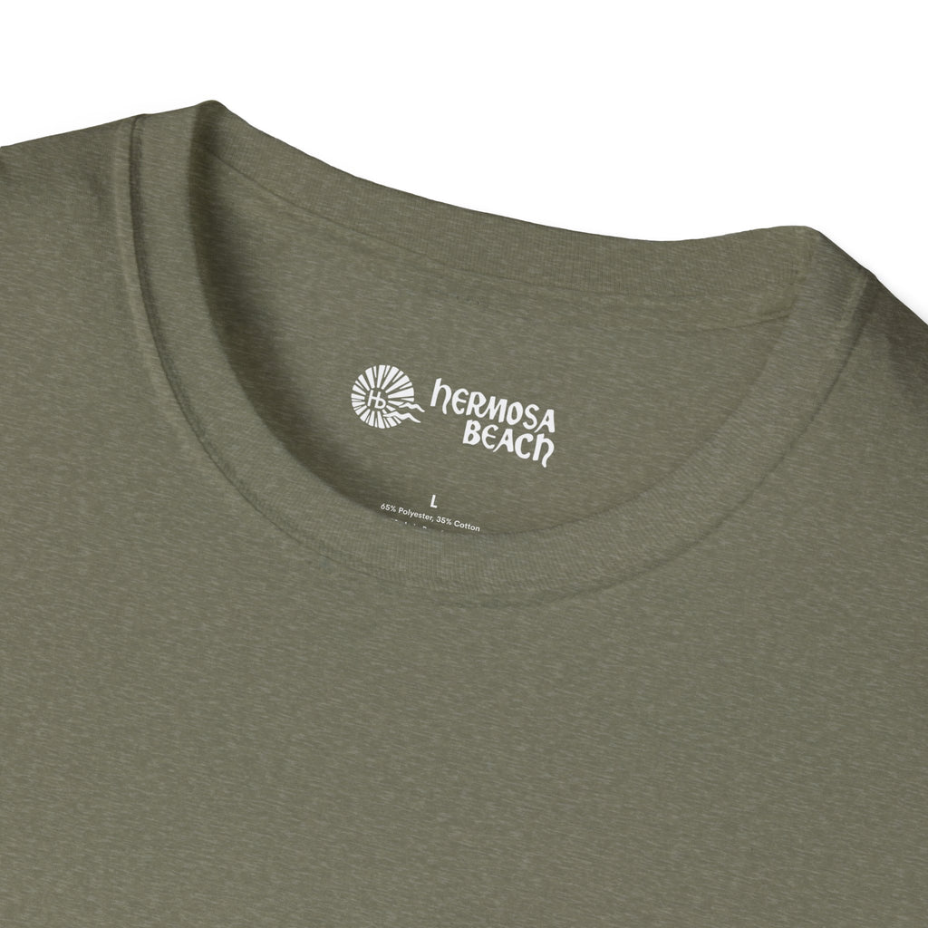 Hermosa Beach Sunburst Wave T-Shirt (printed front back neck) | Hb Minimal Logo Tee