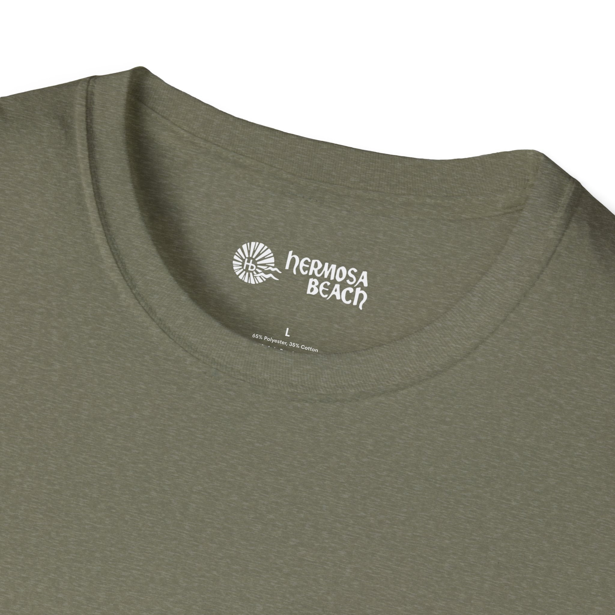 Hermosa Beach Sunburst Wave T-Shirt (printed front back neck) | Hb Minimal Logo Tee