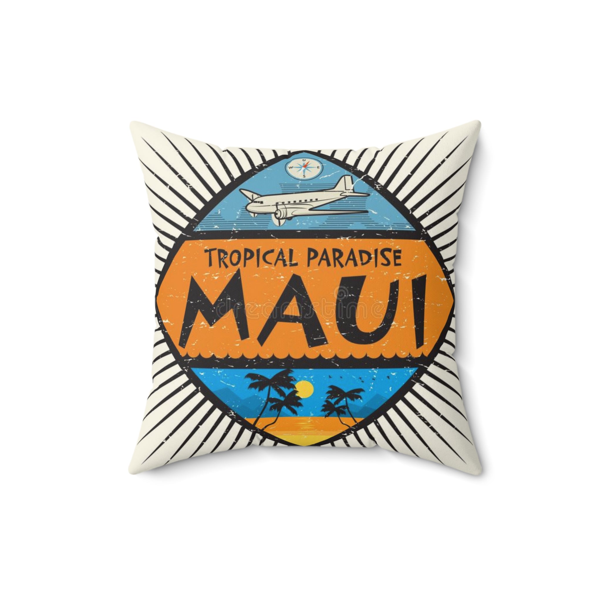 MAUI HAWAII - Faux Suede Square Pillow
