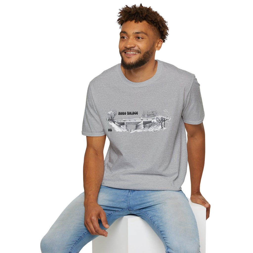 Hobo Bridge Manhattan Beach California Sketch T-Shirt | Hand-Drawn Bridge Illustration IYKYK