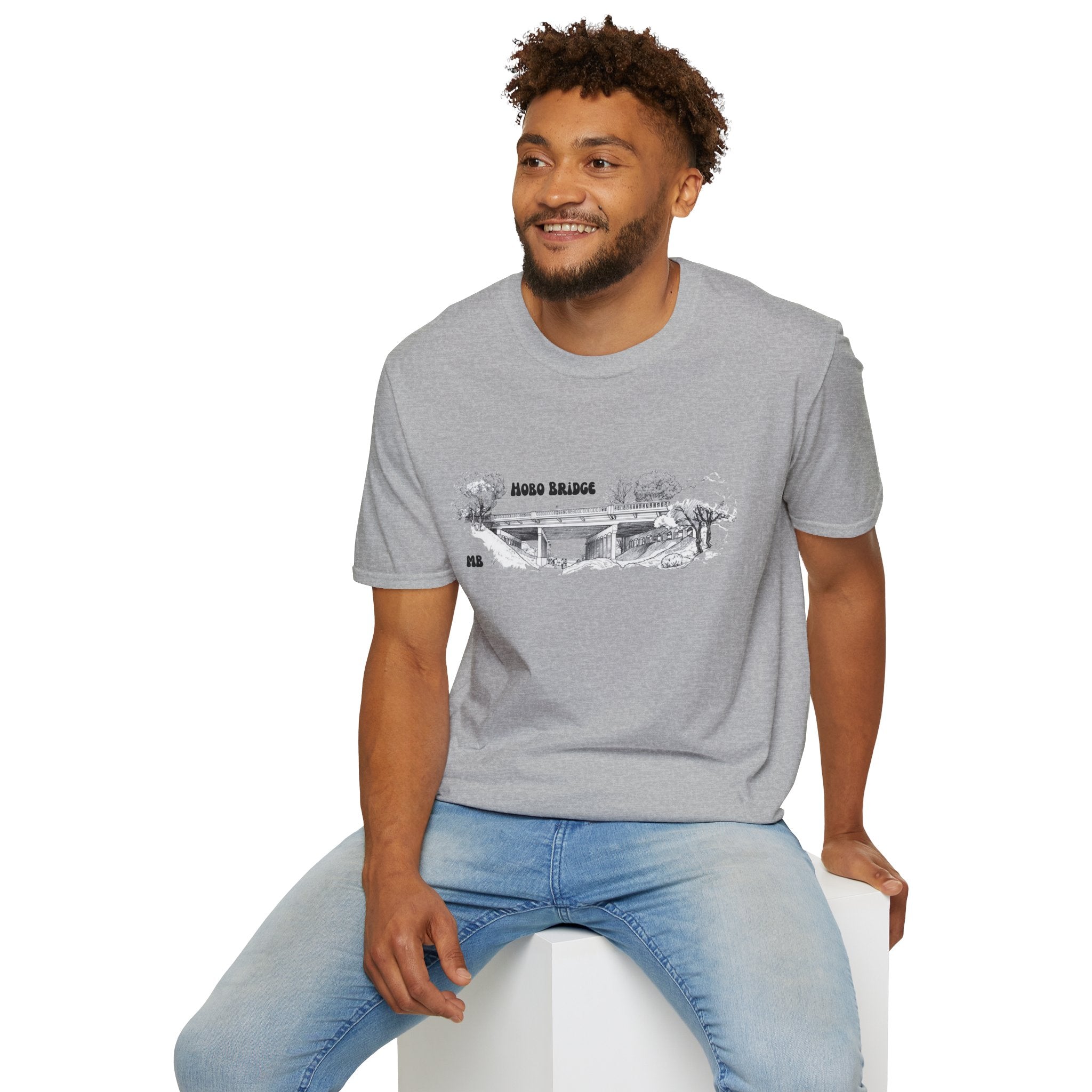 Hobo Bridge Manhattan Beach California Sketch T-Shirt | Hand-Drawn Bridge Illustration IYKYK