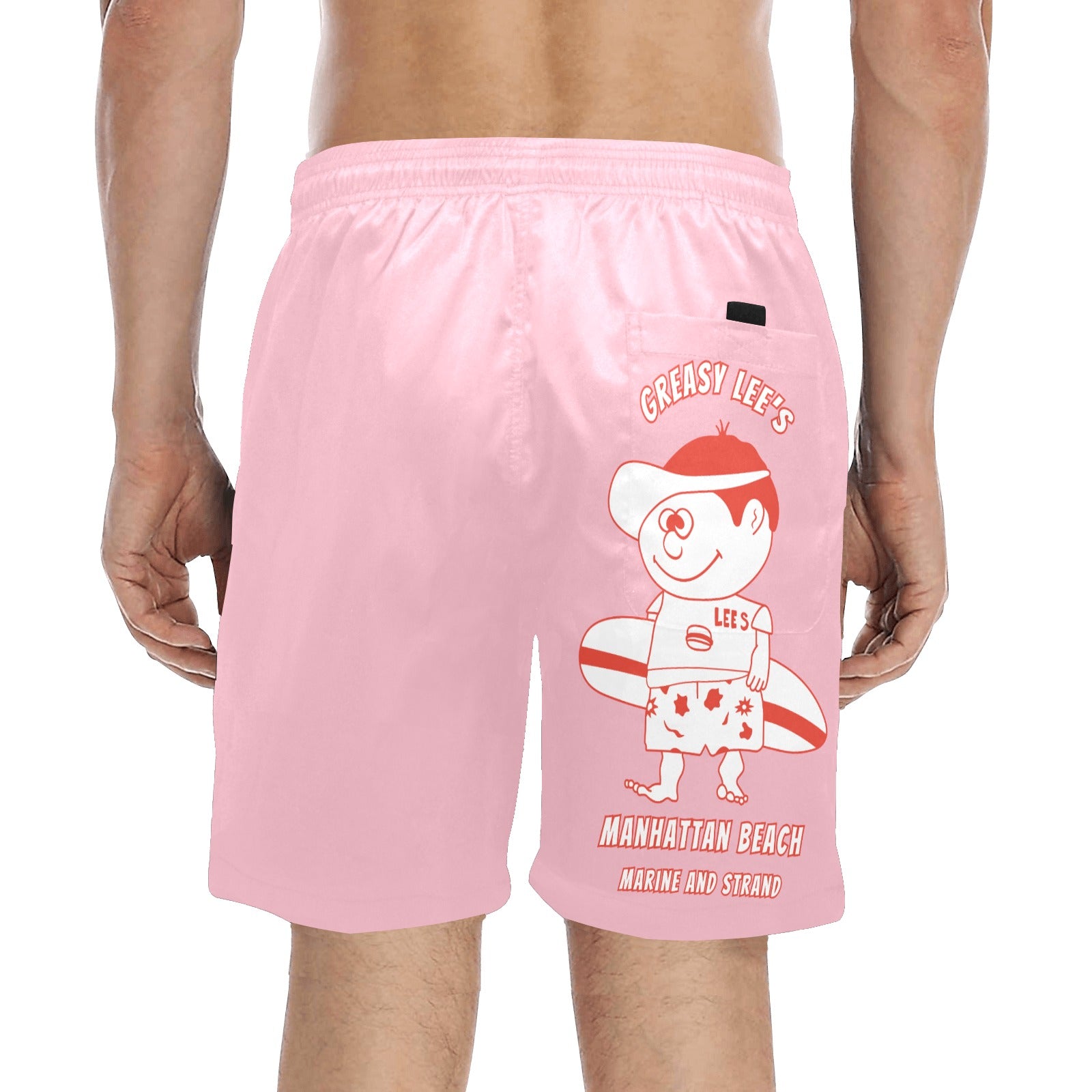 Greasy Lee's Marine and Strand Manhattan Beach IYKYK Men's Mid-Length Beach Shorts