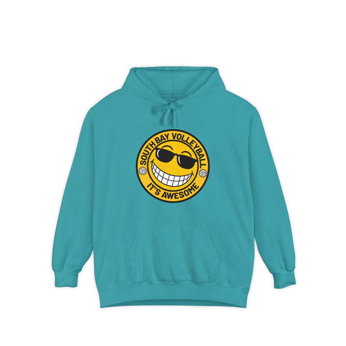 Volleyball Smiley Hoodie — "South Bay Volleyball It's Awesome" Crewneck
