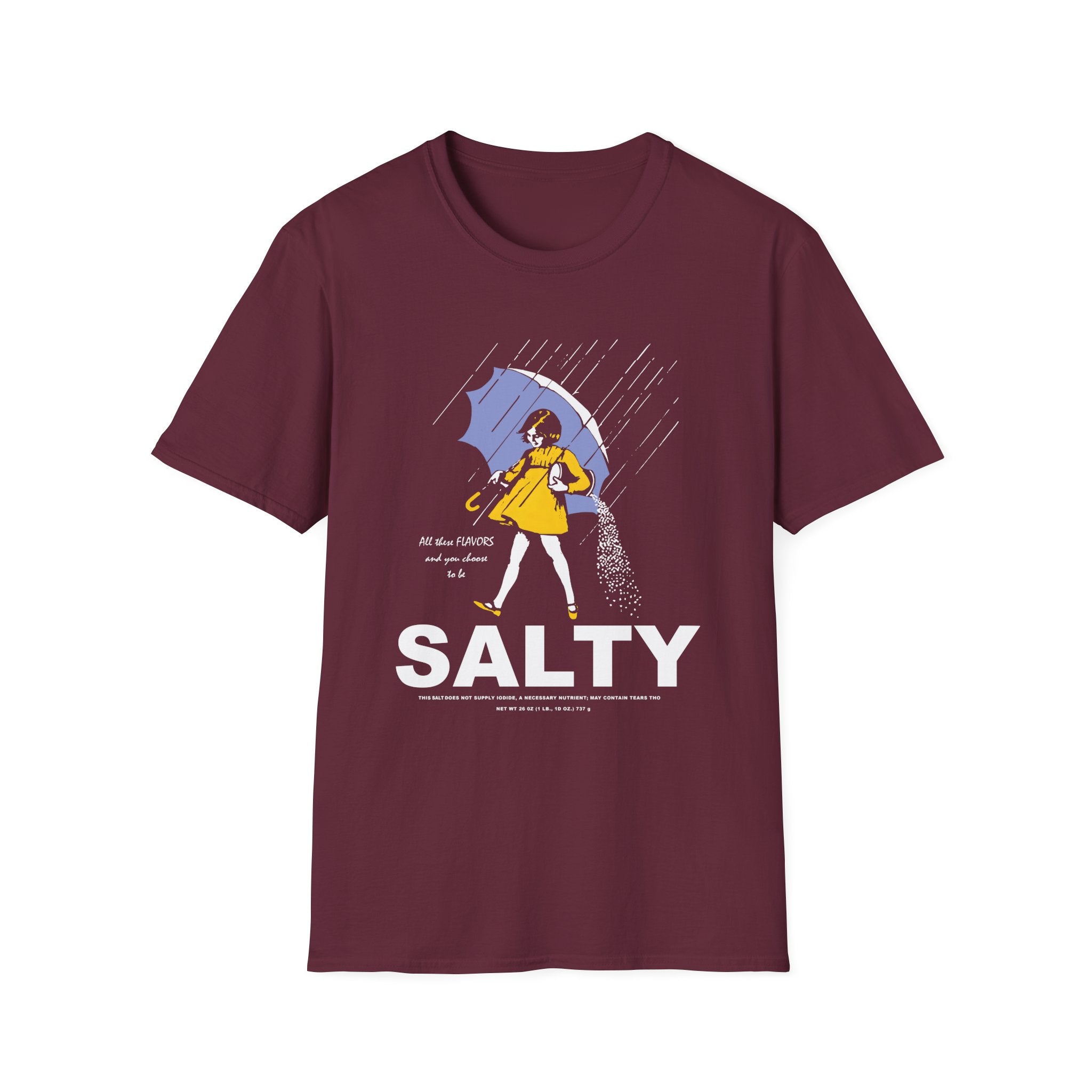 Salty Rainy Day Graphic T-Shirt — Girl with Umbrella Illustration