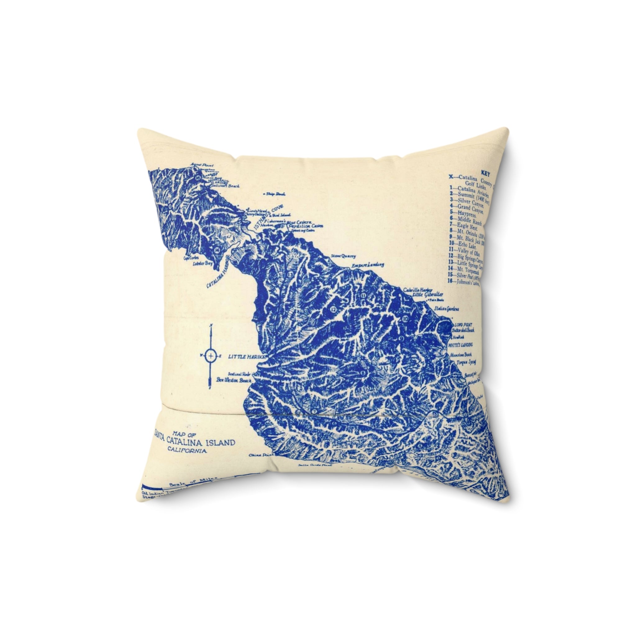 Santa Catalina Island California 90704 #1 Spun Polyester Square Pillow