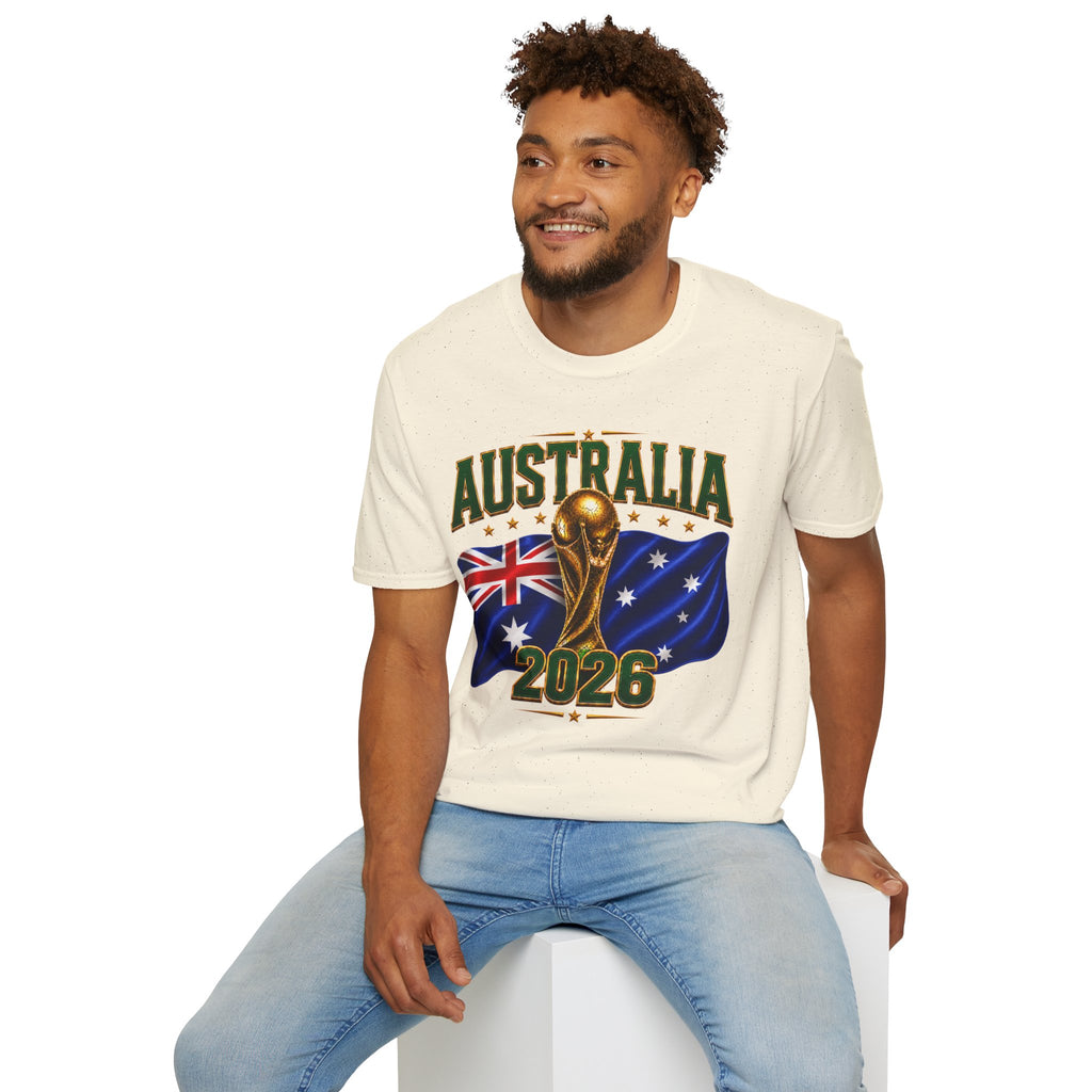 Australia 2026 Soccer World Cup T-Shirt — Aussie Flag & Trophy Design