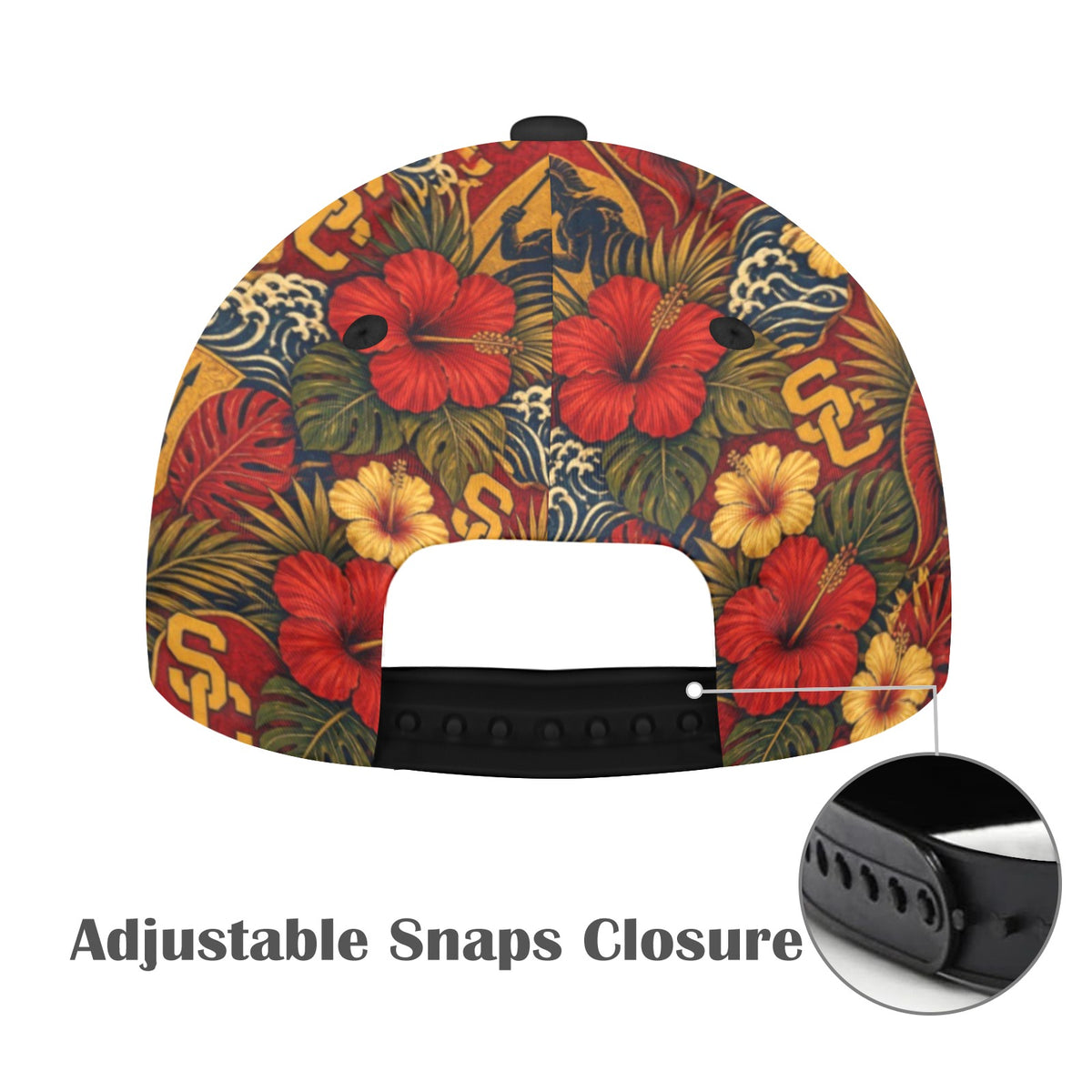USC All Over Print Snapback Mom and Dad Cap – 7-Panel Chino Cotton Twill Hat