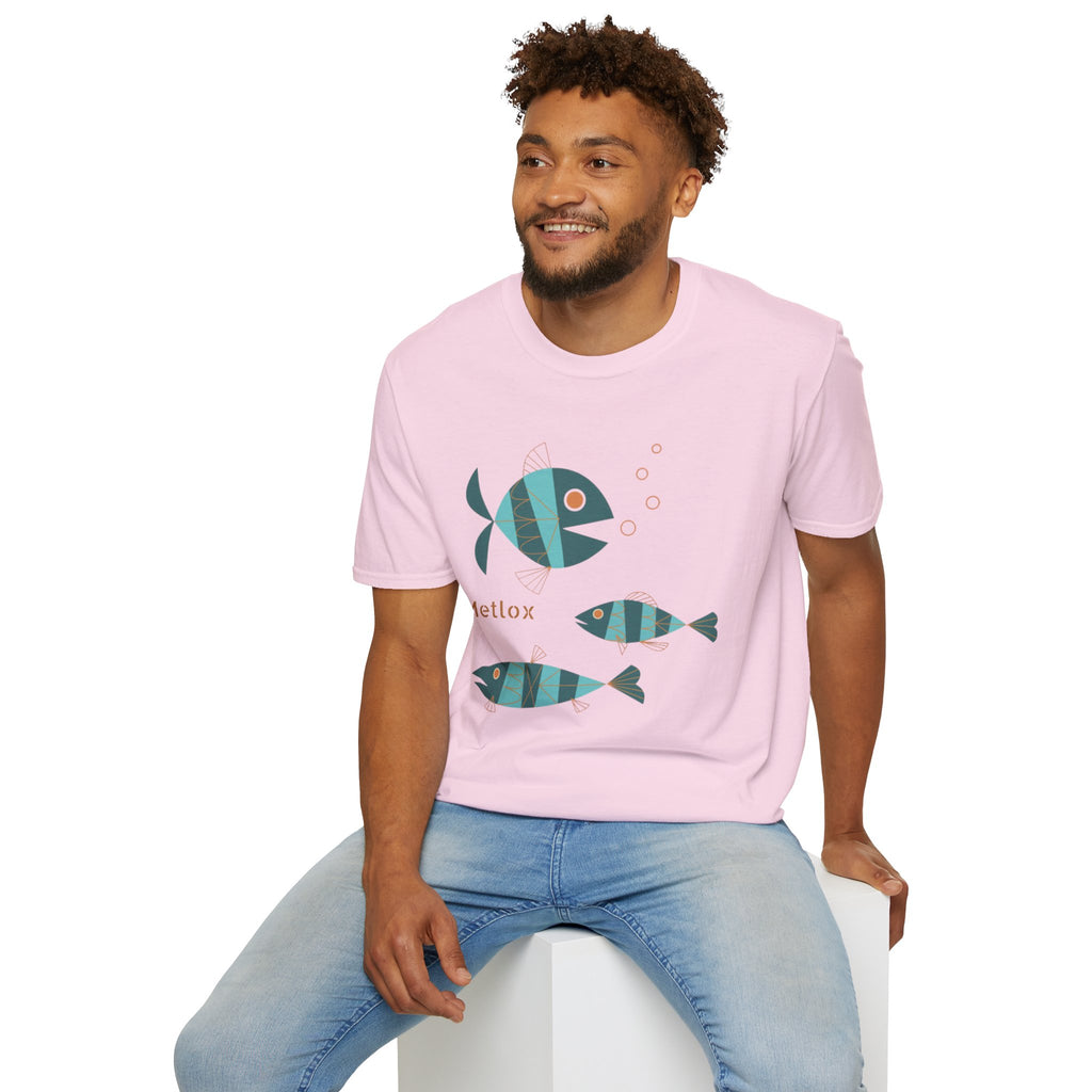 Metlox Pottery Fish Trio T-Shirt | Minimal Ocean Illustration