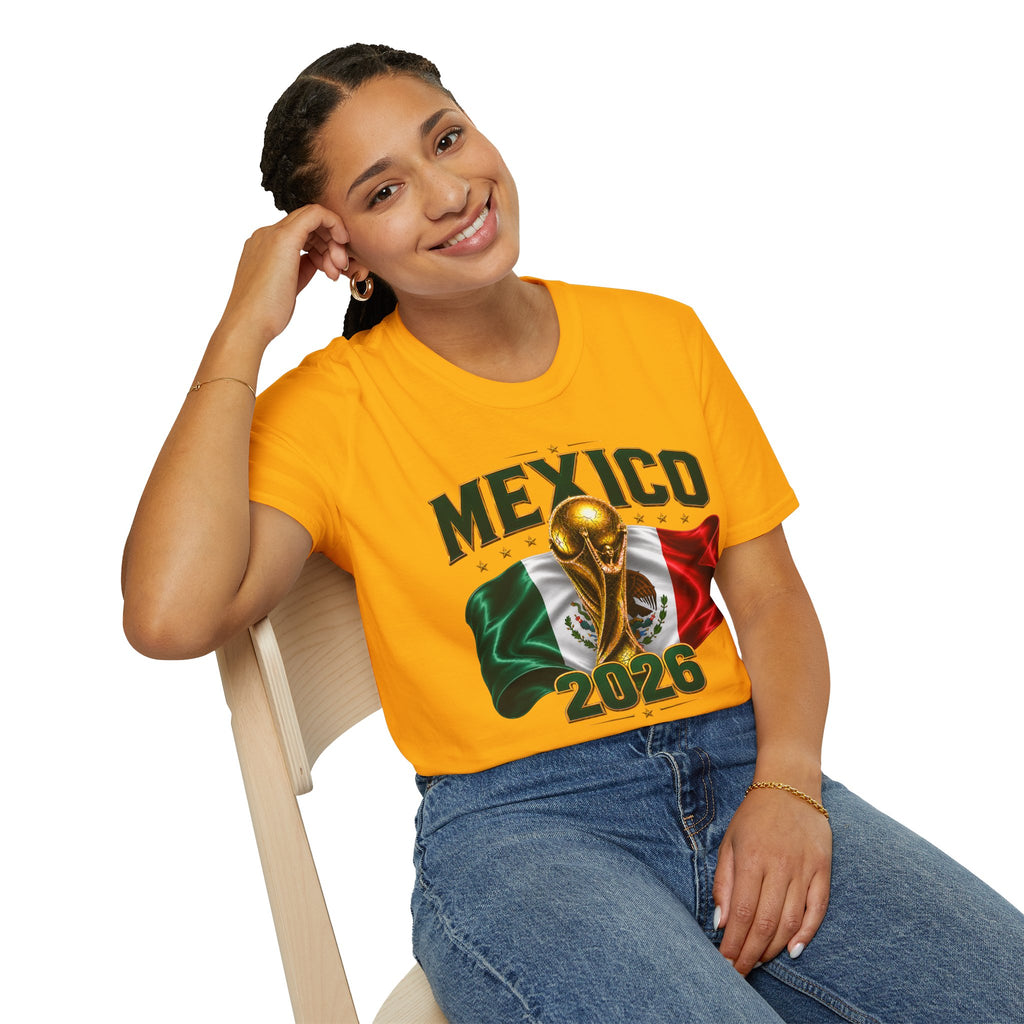 Mexico 2026 World Cup T-Shirt — Flag & Trophy Soccer Fan Tee