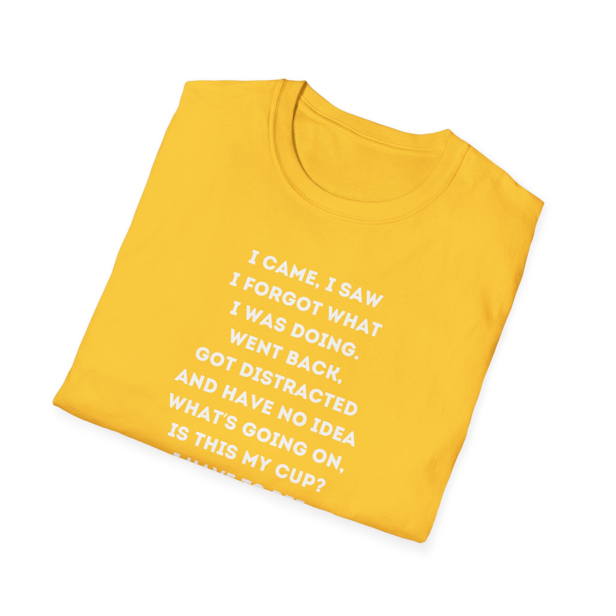 Funny Forgetful Grandpa Quote T-Shirt | I Got to Pee Coffee Cute Cartoon, Humorous Text Tee