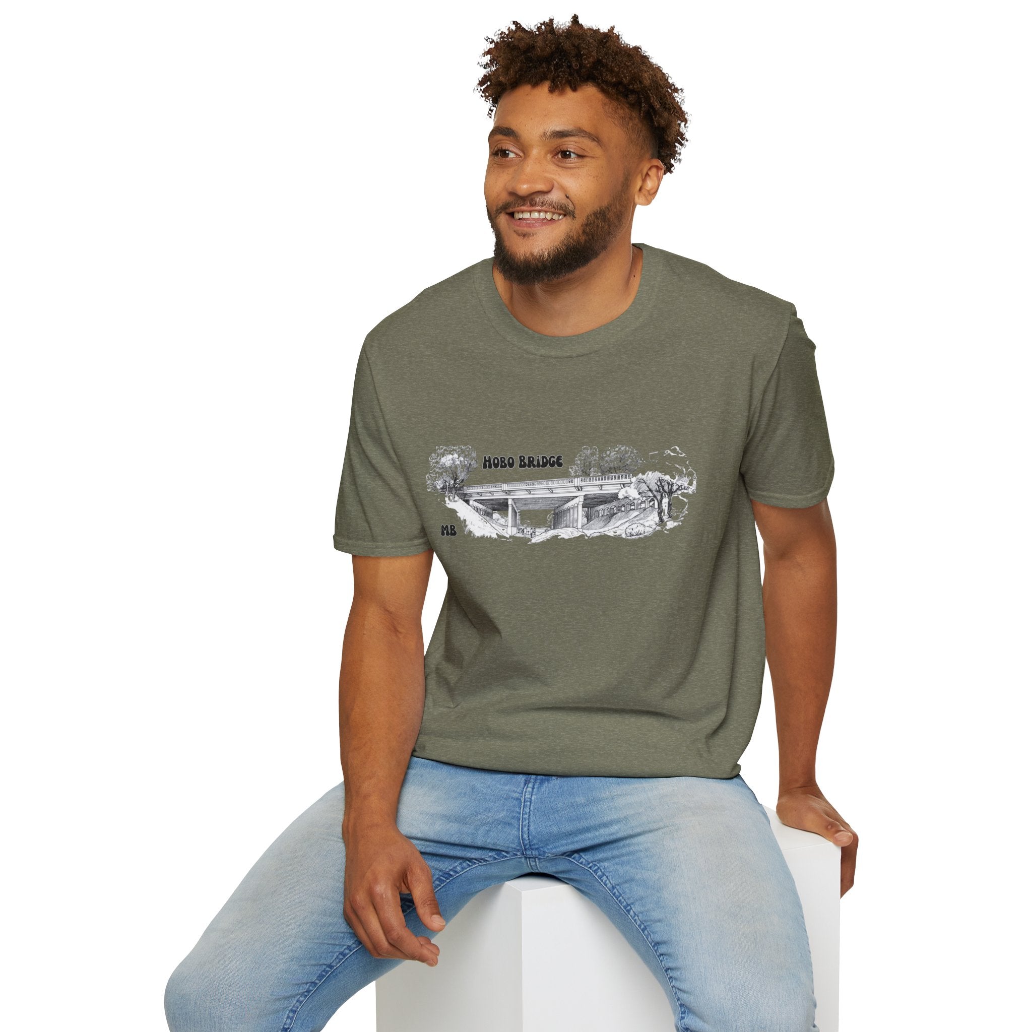 Hobo Bridge Manhattan Beach California Sketch T-Shirt | Hand-Drawn Bridge Illustration IYKYK