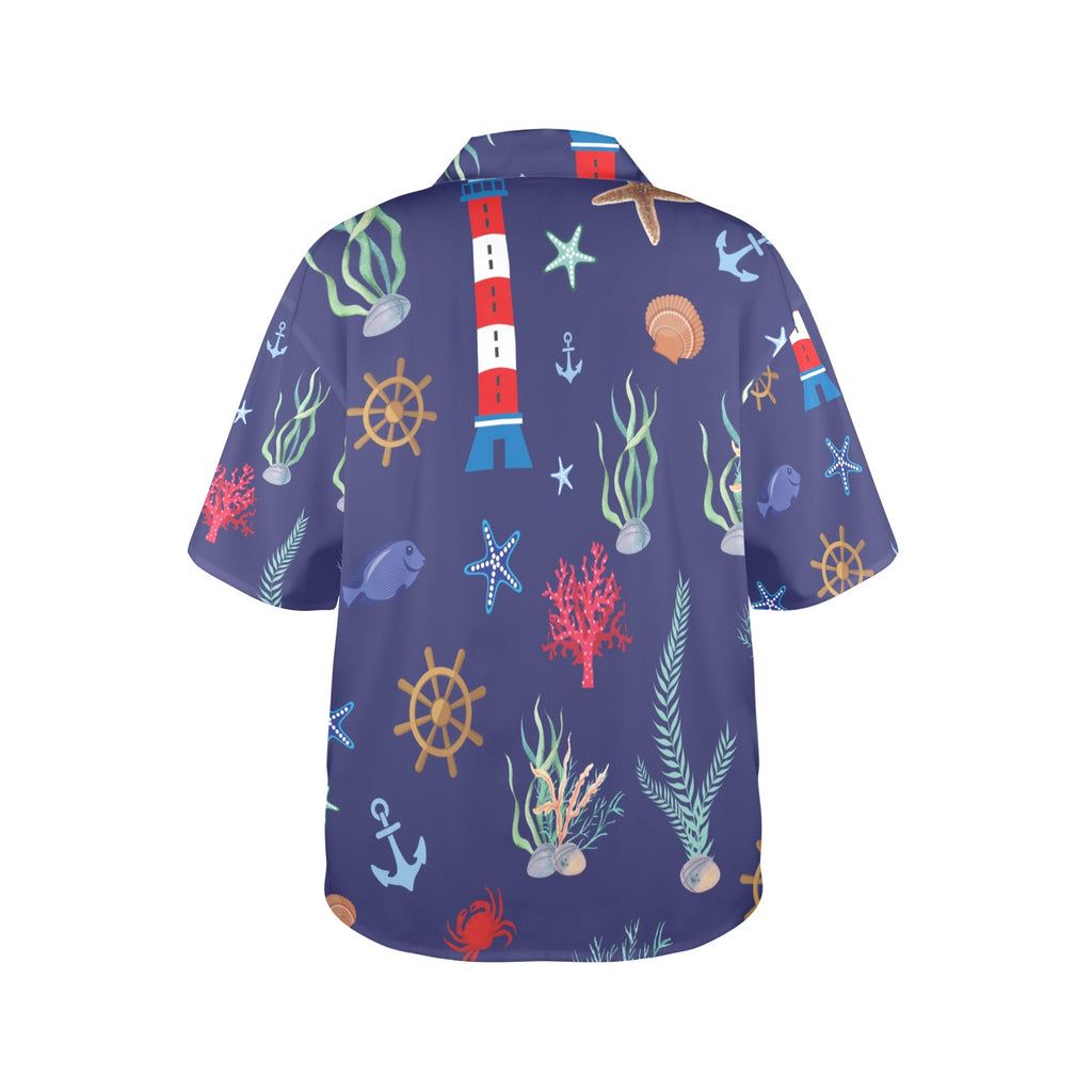 Ocean Scene Women's All Over Print Shirt （Made in USA，Ships to USA Only）Free Shipping