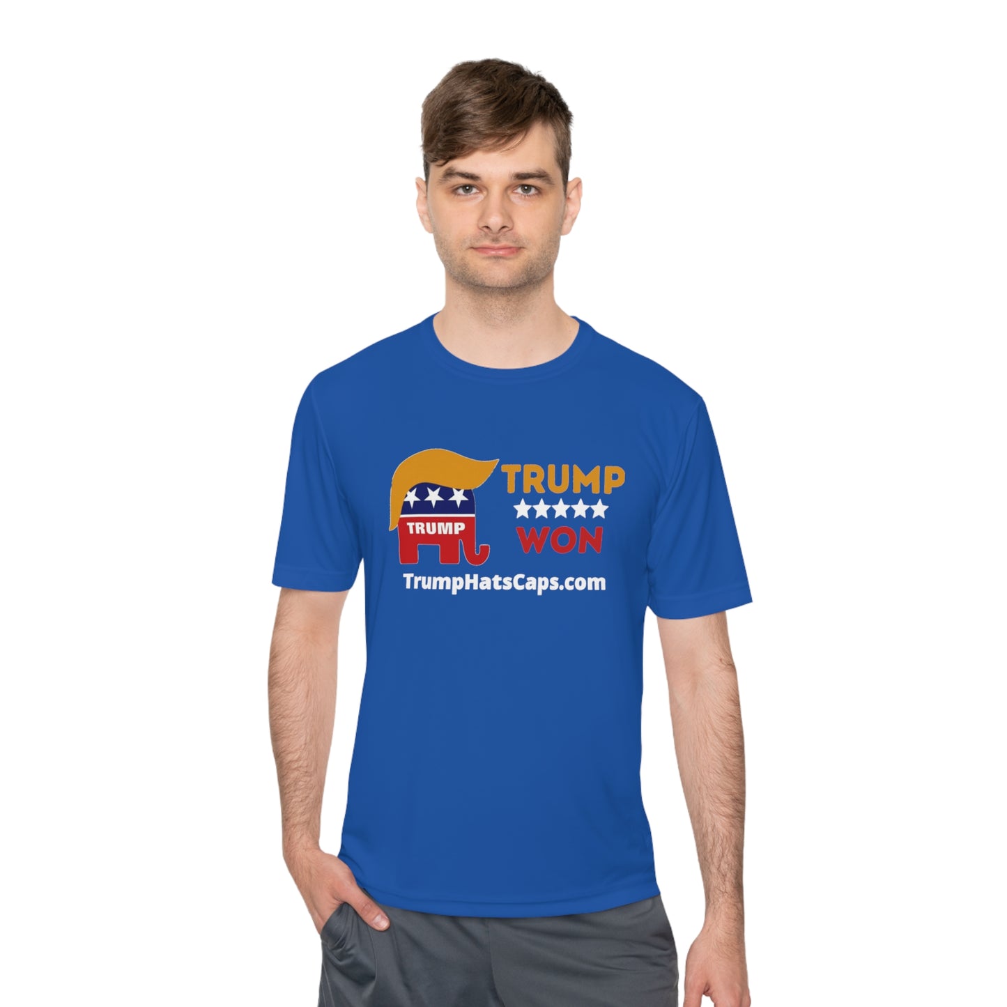 Trump Won TrumpHatsCaps.com Unisex Moisture Wicking Tee