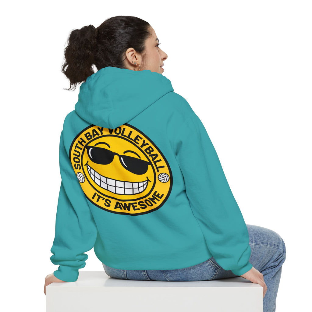 Volleyball Smiley Hoodie — "South Bay Volleyball It's Awesome" Crewneck