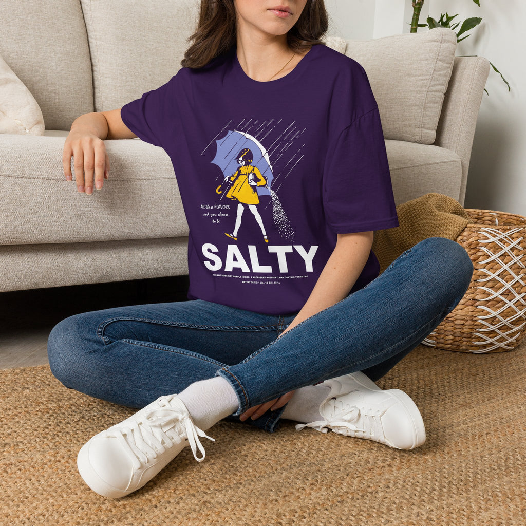 Salty Rainy Day Graphic T-Shirt — Girl with Umbrella Illustration
